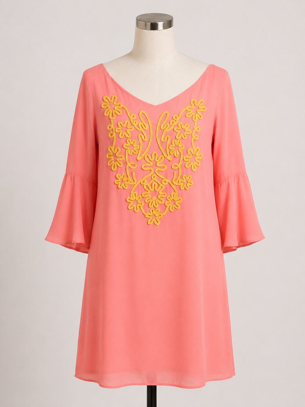 Judith March | Bell Sleeve Flowing Dress Orange